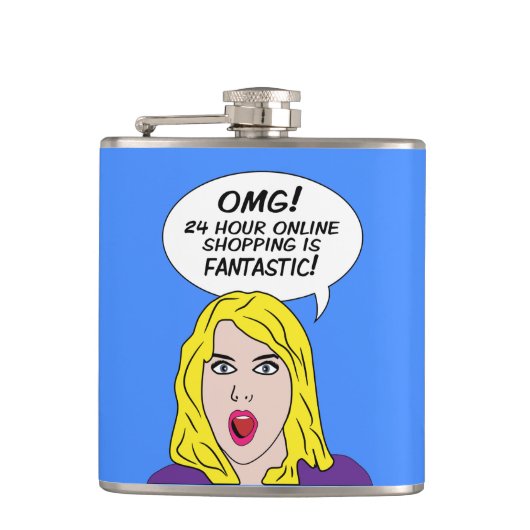 RETRO-COMICEN-benutzerdefinierte Flasche Flachmann (Vorderseite)