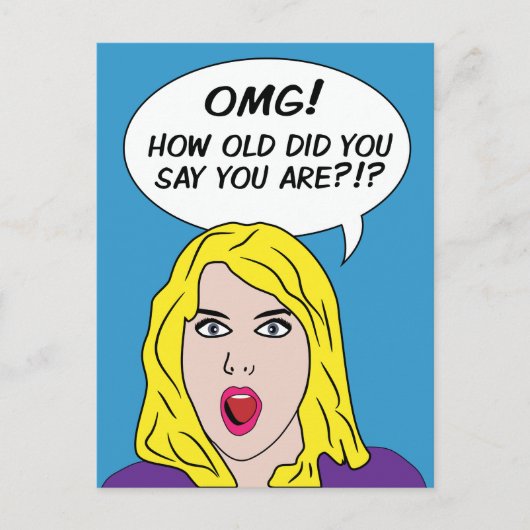 RETRO-COMICEN Geburtstagskarte Postkarte (Vorderseite)