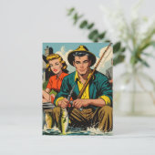 Retro-Comicen Postkarte (Stehend Vorderseite)