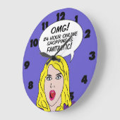 RETRO COMICS Wall Clock Große Wanduhr (Winkel)