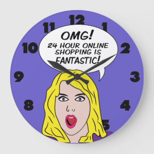RETRO COMICS Wall Clock Große Wanduhr