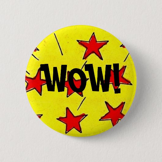 Retro Comix Stars "WOW" Button (Vorderseite)