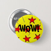 Retro Comix Stars "WOW" Button (Vorne & Hinten)