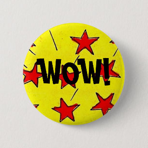 Retro Comix Stars "WOW" Button