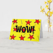 Retro Comix Stars "WOW!" Karte (Gelbe Blume)