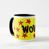 Retro Comix Stars "WOW" Tasse (Vorderseite Links)