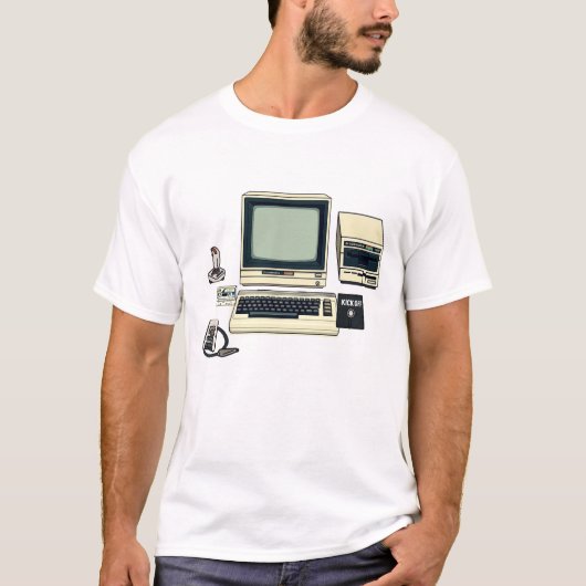 Retro Commodore 64 Computer (Legende) T-Shirt (Vorderseite)