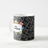 Retro Composition Notebook Back to School Kaffeetasse (Vorderseite Links)