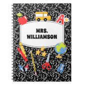 Retro Composition Notebook Back to School Notizblock (Vorderseite)