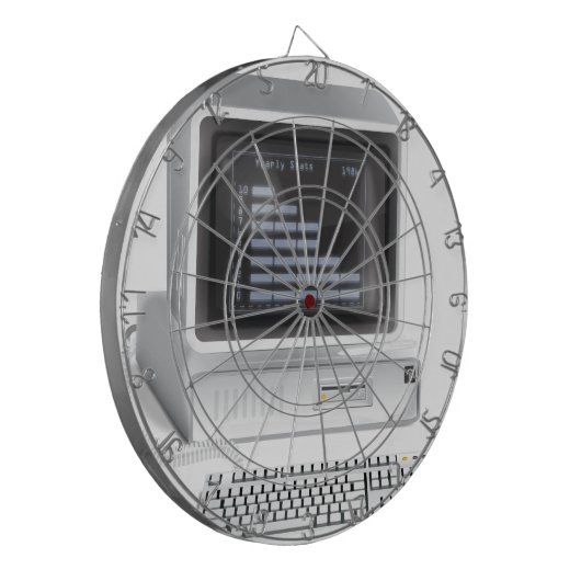 Retro-Computer Dartscheibe (Vorderseite Links)