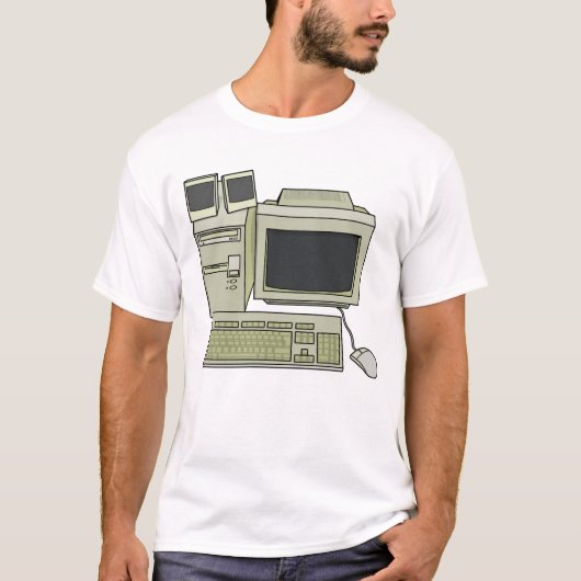 Retro Computer Desk Setup T-Shirt (Vorderseite)