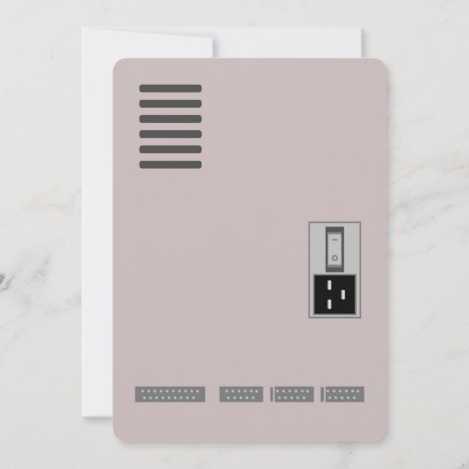 Retro Computer Funny Geburtstag Einladung (Rückseite)