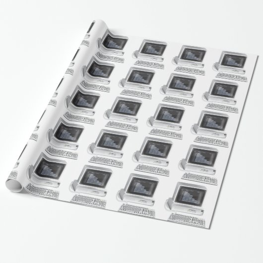 Retro-Computer Geschenkpapier (Ungerollt)