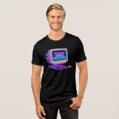 Retro Computer Glitch System Error Tech Graphic Tri-Blend Shirt (Vorderseite voll)