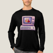 Retro-Computer mit Flamenco-Tänzerinnen-Kunst Tri-Blend Shirt (Vorderseite)