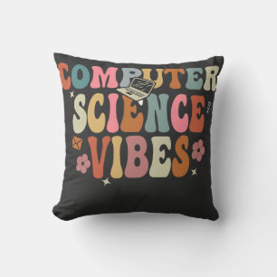Retro Computer Science Vibes Teacher-GThrow Pillow Kissen