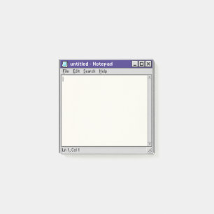 Retro-Computer-Texteditor-Fenster Post-it Klebezettel