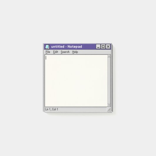 Retro-Computer-Texteditor-Fenster Post-it Klebezettel (Vorderseite)