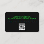 Retro-Computerbildschirm-Stil Visitenkarte (Rückseite)