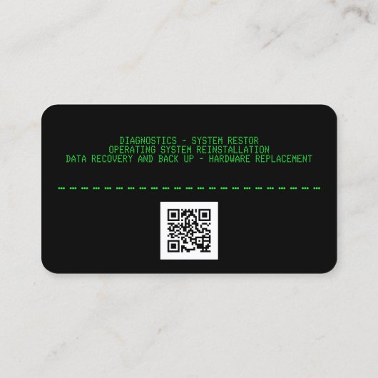 Retro-Computerbildschirm-Stil Visitenkarte (Rückseite)