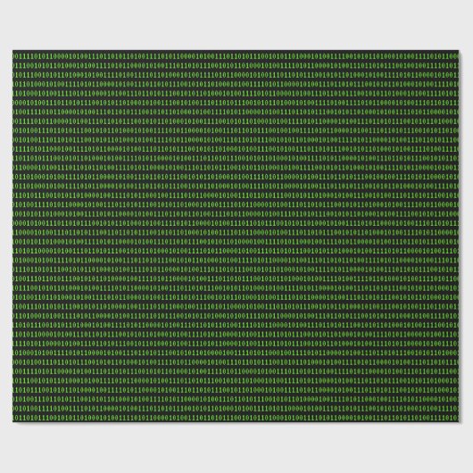 Retro-Computerprogramm für grünen Binärkode Geschenkpapier (Flach)