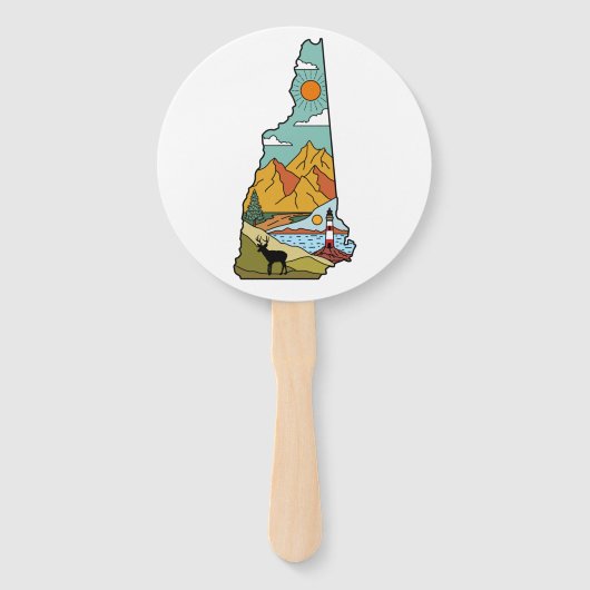 Retro Concord New Hampshire White Mountain Fächer (Rückseite)