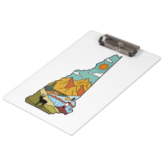 Retro Concord New Hampshire White Mountain Klemmbrett (Schrägansicht)