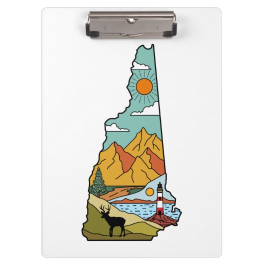 Retro Concord New Hampshire White Mountain Klemmbrett (Vorderseite)
