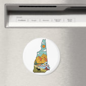 Retro Concord New Hampshire White Mountain Magnet (In Situ (Geschirrspüler))