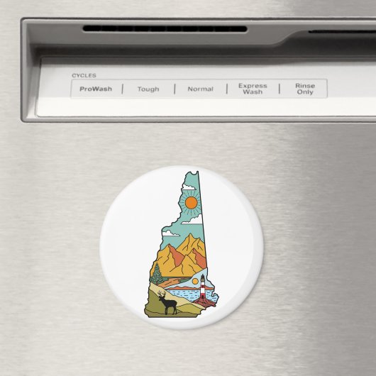 Retro Concord New Hampshire White Mountain Magnet (In Situ (Geschirrspüler))