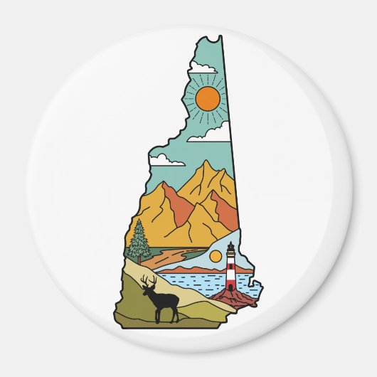 Retro Concord New Hampshire White Mountain Magnet (Vorne)