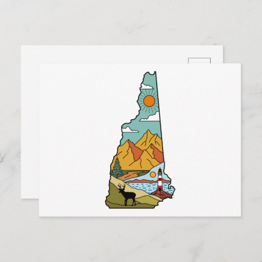 Retro Concord New Hampshire White Mountain Postkarte (Vorne/Hinten)