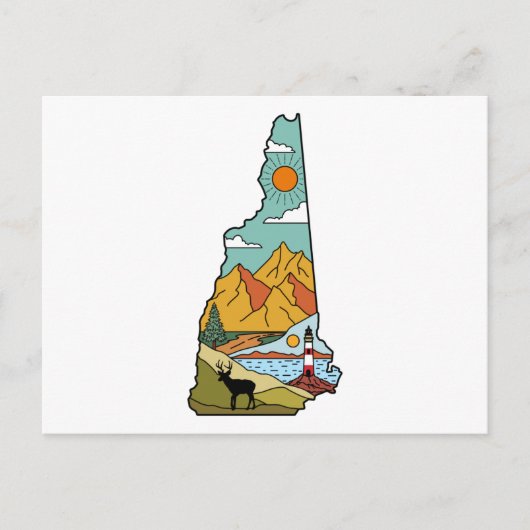 Retro Concord New Hampshire White Mountain Postkarte (Vorderseite)