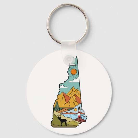Retro Concord New Hampshire White Mountain Schlüsselanhänger (Vorderseite)