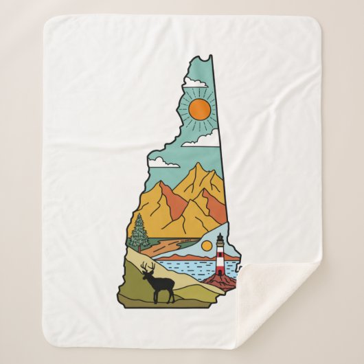 Retro Concord New Hampshire White Mountain Sherpadecke (Vorderseite)