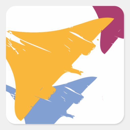 Retro Concorde Jet Airplane Flight Design Quadratischer Aufkleber (Vorderseite)