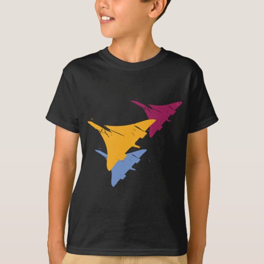 Retro Concorde-Jet-Flugzeug-Luftfahrt-Flug-Entwurf T-Shirt (Vorderseite)