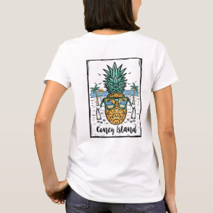 Retro Coney Island Beach Kunstwerk auf beiden Seit T-Shirt