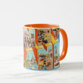Retro Coney Island NY Postkarten-Tasse Tasse (VorderseiteRechts)