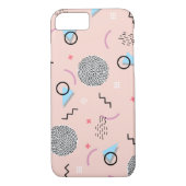 Retro Confetti Memphis Muster Pink Case-Mate iPhone Hülle (Rückseite)