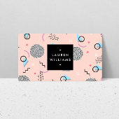 Retro Confetti Memphis Muster Pink Visitenkarte