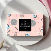 Retro Confetti Memphis Muster Pink Visitenkarte