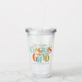 Retro Congrats Grad Graduation Black Acryltrinkbecher (Rückseite)