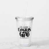 Retro Congrats Grad Graduation Black Acryltrinkbecher (Rückseite)