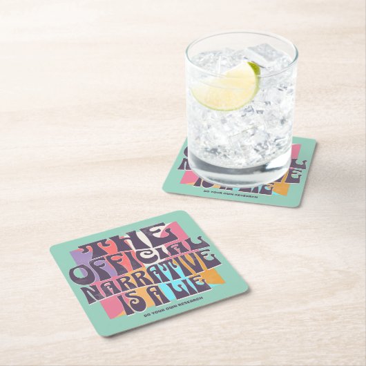 Retro Conspiracy Theory Rechteckiger Pappuntersetzer (Vor Ort)