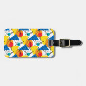 Retro Contemporary Geometric Colorful Personalisie Gepäckanhänger (Vorderseite horizontal)