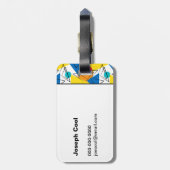 Retro Contemporary Geometric Colorful Personalisie Gepäckanhänger (Rückseite vertikal)