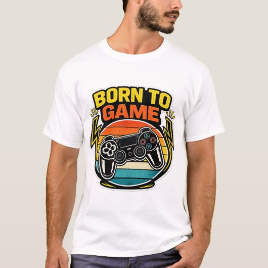 Retro-Controller Born to Game T-Shirt (Vorderseite)