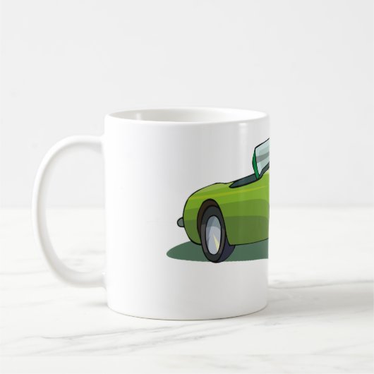 Retro Convertible Green Car Coffee Tasse (Links)