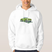 Retro Convertible Green Car Hoodie (Vorderseite)